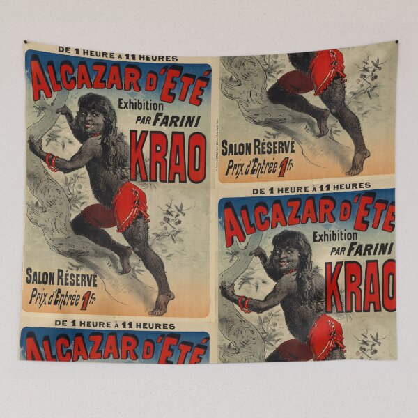 Item preview, Vintage Circus Poster Art | Alcazar d'Été Exhibition | Krao by Farini | 19th Century Sideshow Aesthetic & Bold Typography designed and sold by artofuniverse.