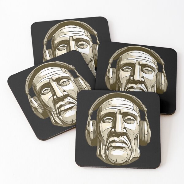Item preview, Music fan,moai statue with headphones designed and sold by DariusZD.
