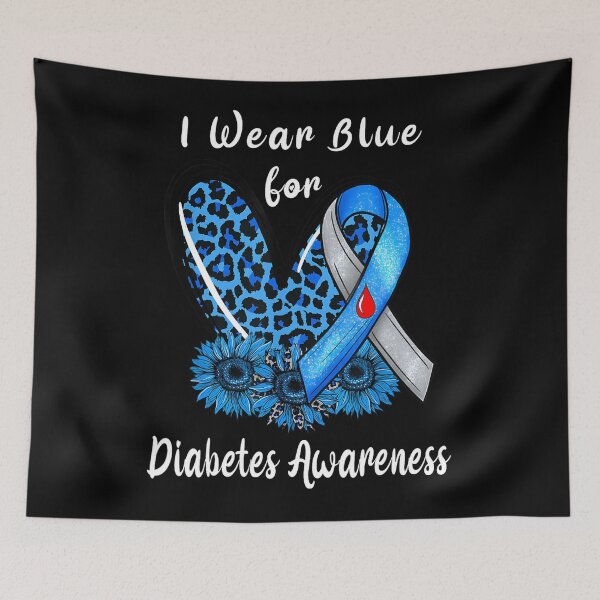 Item preview, Leopard Heart Blue Ribbon I Wear Blue For Diabetes Awareness designed and sold by MatthewConer.