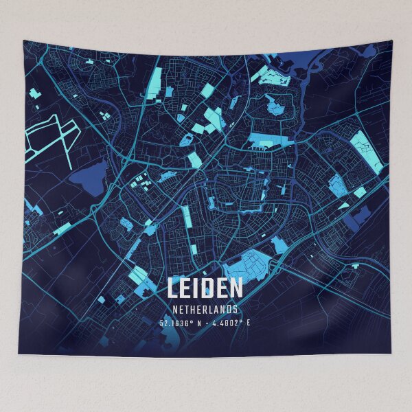 Item preview, Leiden Midnight City Map designed and sold by HomeLivingCo.
