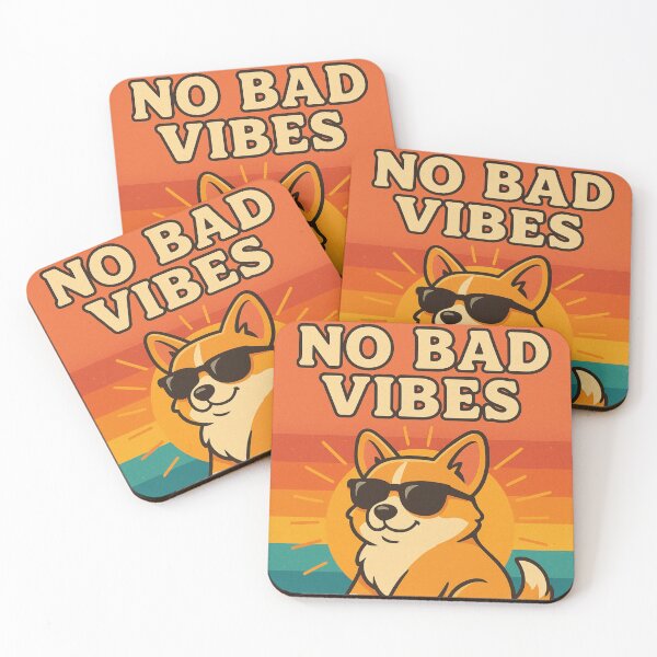 Item preview, Cool Corgi No Bad Vibes Retro Sunset designed and sold by Dogandesighn.