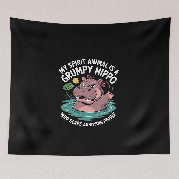 Item preview, My Spirit Animal Is A Grumpy Hippo Who Slaps Annoying People 3 designed and sold by EllinoKlemo.