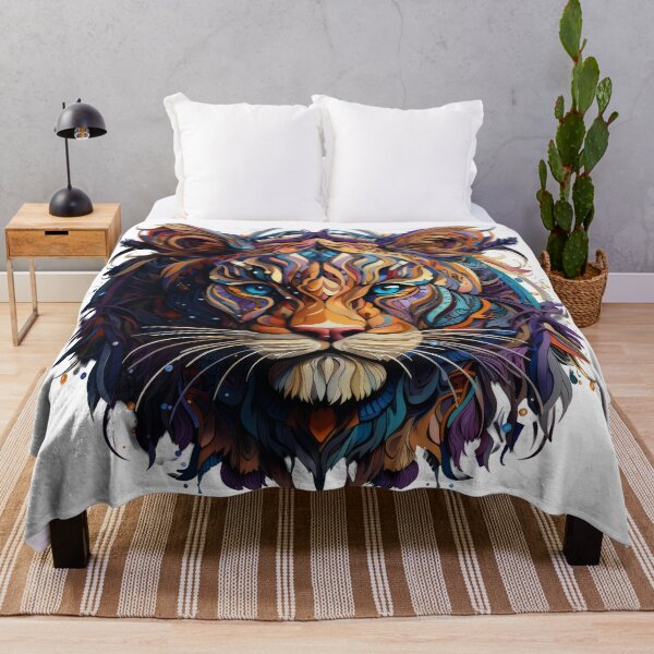 Item preview, Mystic Blue-Eyed Tiger in Abstract Swirls designed and sold by Daagath.