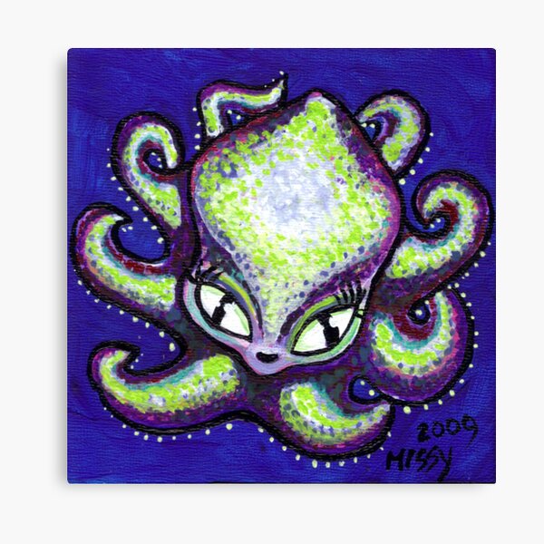 Green Baby Octi Canvas Print