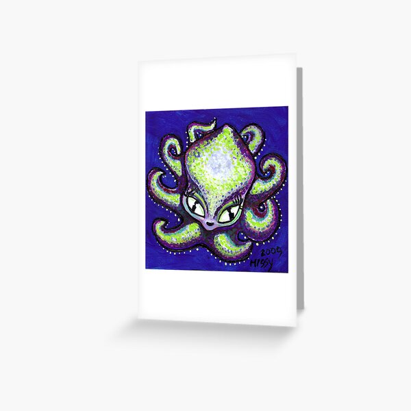 Green Baby Octi Greeting Card