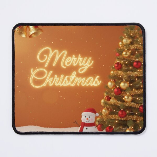 Item preview, Golden Christmas Tree with Smiling Snowman designed and sold by MoBoCH.