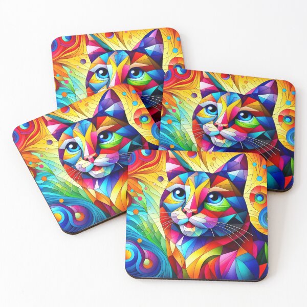 Item preview, Colorful cute geometric cat  designed and sold by Dogandesighn.