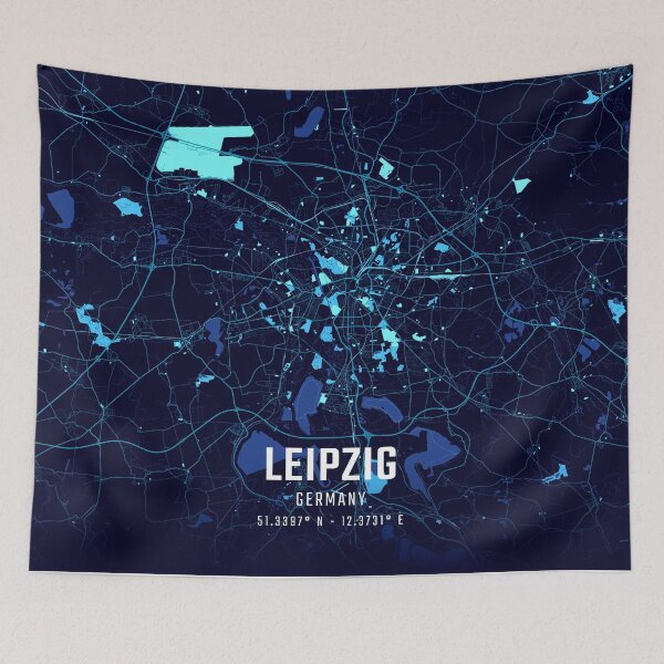 Item preview, Leipzig Midnight City Map designed and sold by HomeLivingCo.