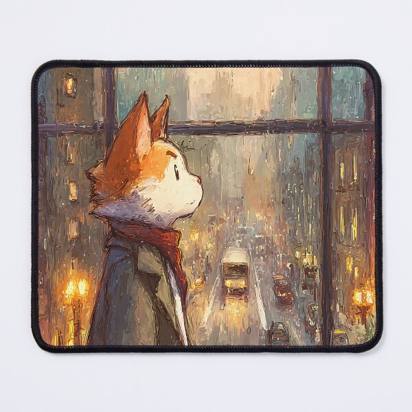 Item preview, Lofi Aesthetic: Cat's Rainy Window View designed and sold by bapupa.