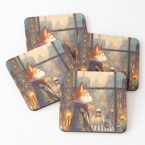 Item preview, Lofi Aesthetic: Cat's Rainy Window View designed and sold by bapupa.