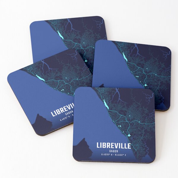Item preview, Libreville Midnight City Map designed and sold by HomeLivingCo.