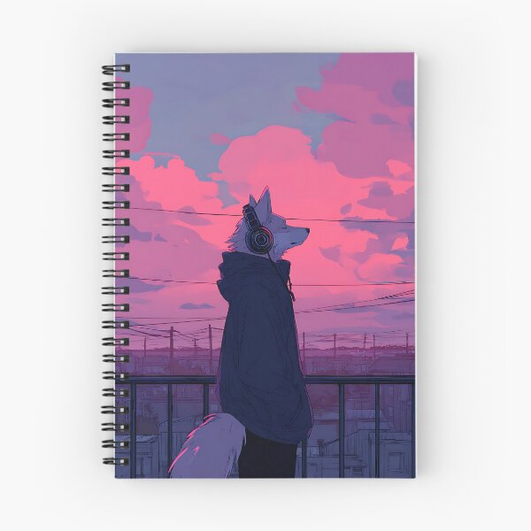 Item preview, Lofi Aesthetic: Wolf's Sunset Study Spot designed and sold by bapupa.