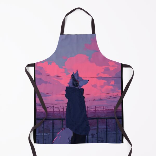 Item preview, Lofi Aesthetic: Wolf's Sunset Study Spot designed and sold by bapupa.