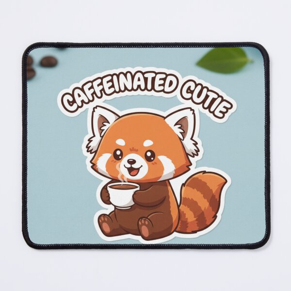 Item preview, Caffeinated Red Panda Cutie Coffee Sticker designed and sold by Stickerrwallah.