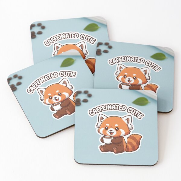 Item preview, Caffeinated Red Panda Cutie Coffee Sticker designed and sold by Stickerrwallah.