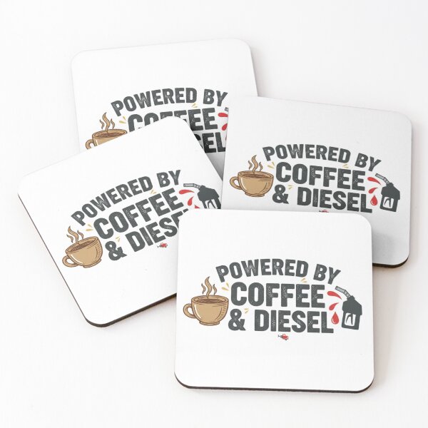 Item preview, Powered by Coffee & Diesel Sticker - Funny Trucker Fuel Decal designed and sold by EverBranz-stor.
