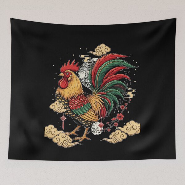 Item preview, Golden Rooster Eastern Bloom designed and sold by ZodiacWonders.