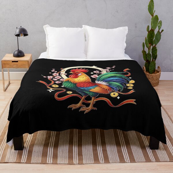 Item preview, Auspicious Rooster Blossom Fortune designed and sold by ZodiacWonders.