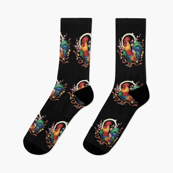 Item preview, Auspicious Rooster Blossom Fortune designed and sold by ZodiacWonders.