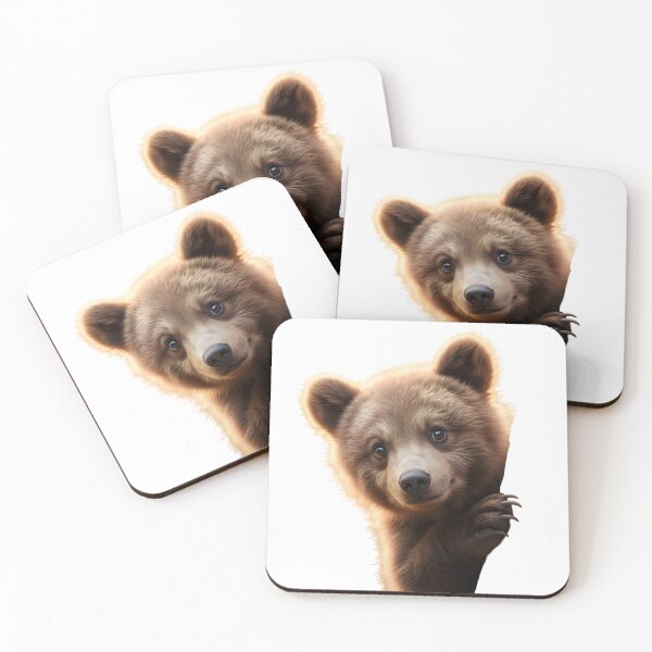 Item preview, Cute Baby Bear Peeking – Adorable Brown Bear Cub designed and sold by YASS@.