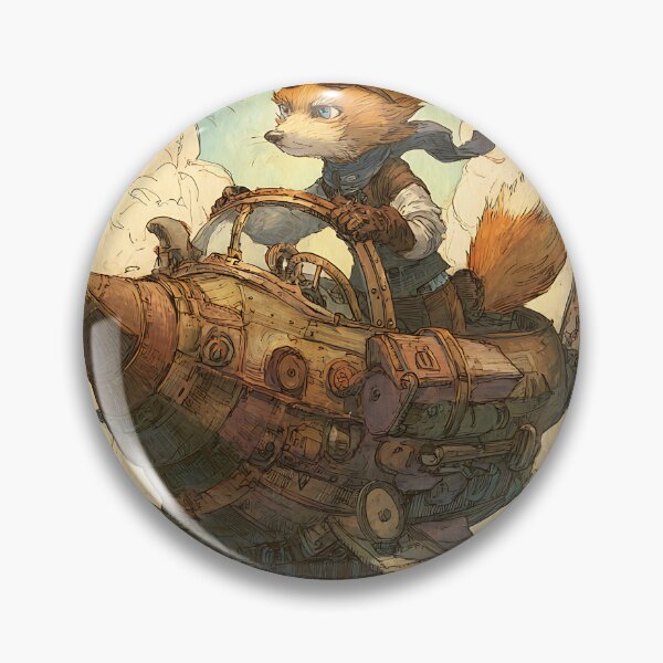 Item preview, Steampunk Art: Fox's Airship Adventure designed and sold by bapupa.