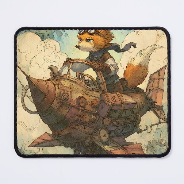 Item preview, Steampunk Art: Fox's Airship Adventure designed and sold by bapupa.