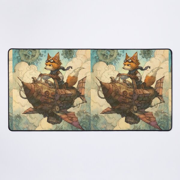 Item preview, Steampunk Art: Fox's Airship Adventure designed and sold by bapupa.
