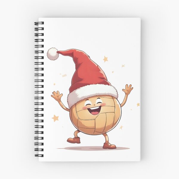 Aperçu de l'œuvre Ballon de volley-ball rigolo avec un bonnet de Père Noël rouge créée et vendue par OneLook.