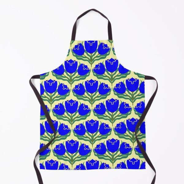 Item preview, Copy of ANNA’S APRON TOP BLUE TULIPS PALE YELLOW designed and sold by Marni Scofidio Desi9ns.