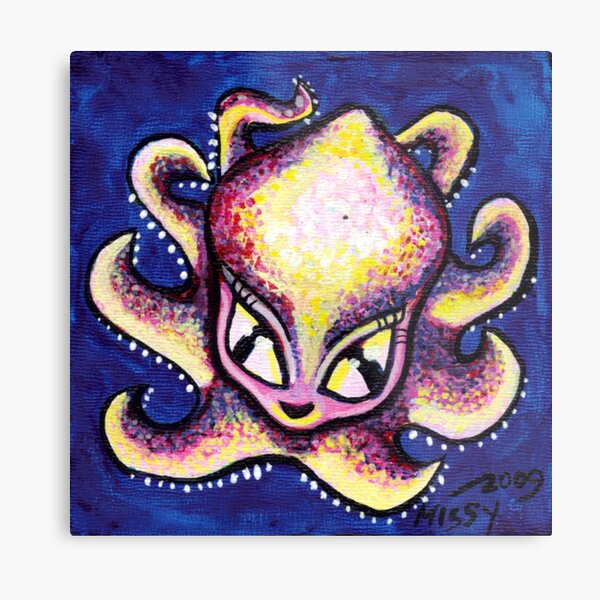 Yellow Baby Octi Metal Print
