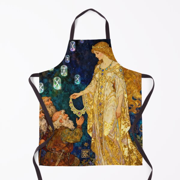 Item preview, The Necklace of Freya | Norse Goddess Mythology Art Print designed and sold by Stoneflower-Art.