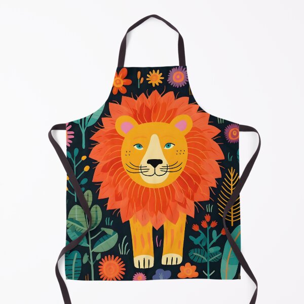 Item preview, ILLUSTRATION OF A LION IN A COLORFUL FOREST designed and sold by infinitearte.