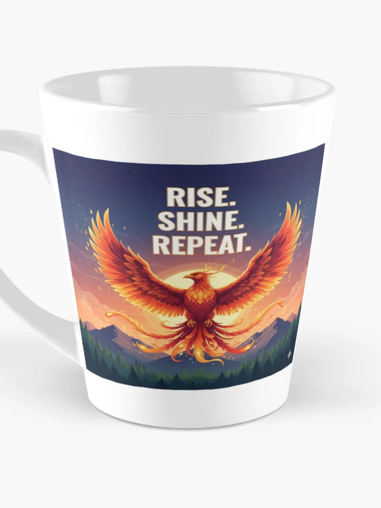 Thumbnail 3 of 4, Coffee Mug, Phoenix Rises: Rise, Shine, Repeat designed and sold by Stickerrwallah.