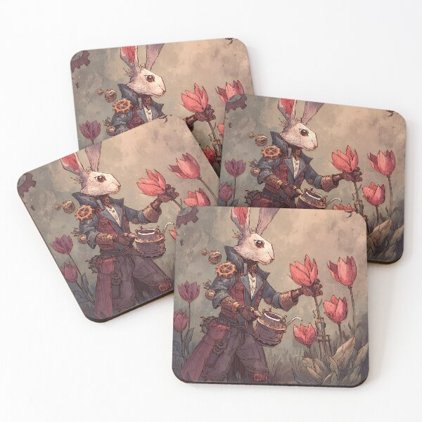 Item preview, Steampunk Art: Rabbit's Clockwork Garden designed and sold by bapupa.