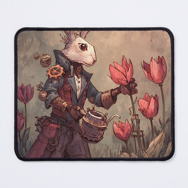 Item preview, Steampunk Art: Rabbit's Clockwork Garden designed and sold by bapupa.