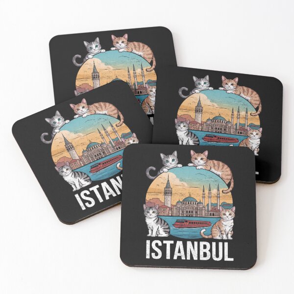 Item preview, Cats of Istanbul Turkish Cat Skyline Travel Art designed and sold by FreshVibe Prints.
