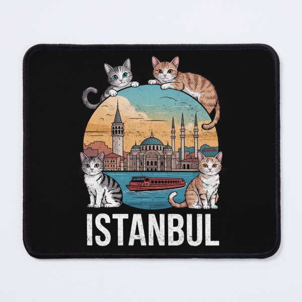 Item preview, Cats of Istanbul Turkish Cat Skyline Travel Art designed and sold by FreshVibe Prints.