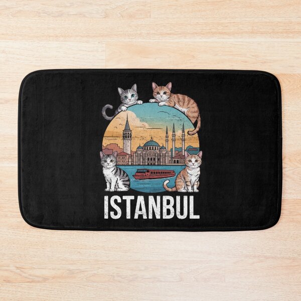 Item preview, Cats of Istanbul Turkish Cat Skyline Travel Art designed and sold by FreshVibe Prints.