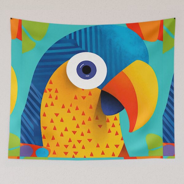 Item preview, A MINIMAL COLORFUL PARROT designed and sold by infinitearte.