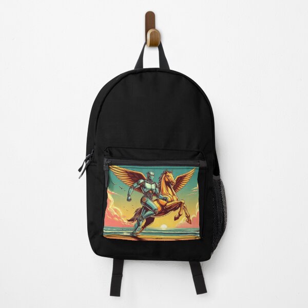Item preview, Cyber Equinox: Futuristic Robot and Winged Horse at Sunset designed and sold by Dogandesighn.