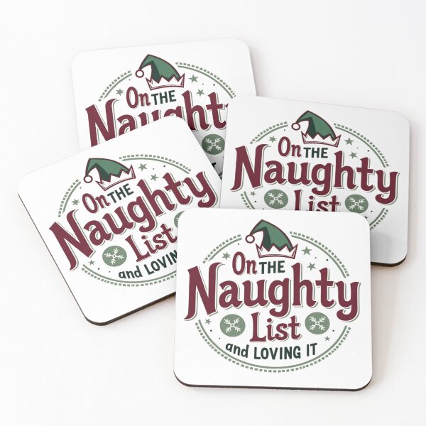 Item preview, On The Naughty List And Loving It | Funny Christmas Quote designed and sold by Katedesignz.