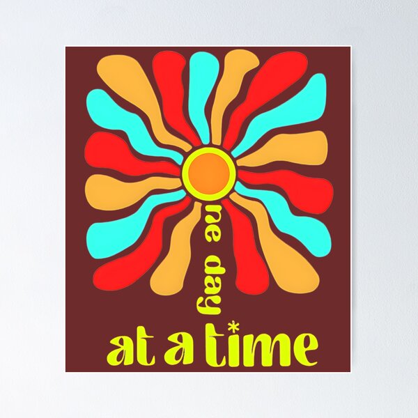 Item preview, Un día a la vez: Frase motivacional para una actitud positiva | Diseño inspirador para el autocuidado, la atención plena y el apoyo a la salud mental designed and sold by MagicShop3000.