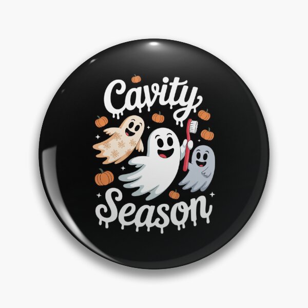 Item preview, Cavity Season Halloween Dental Ghosts And Toothbrush designed and sold by RsFilsingerArt.
