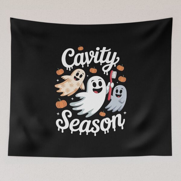 Item preview, Cavity Season Halloween Dental Ghosts And Toothbrush designed and sold by RsFilsingerArt.