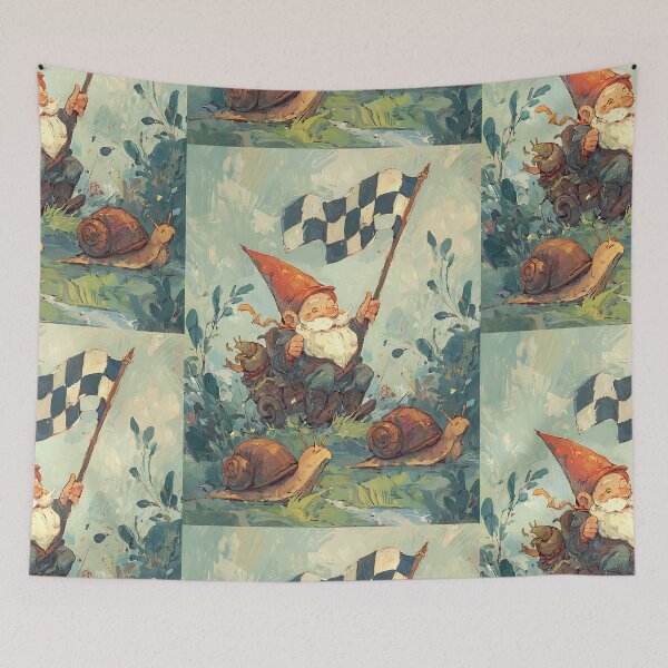 Item preview, Whimsy Gnome: Gnome's Snail Race Spectacle designed and sold by bapupa.