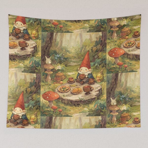 Item preview, Whimsy Gnome: Gnome's Teeny Tiny Tea Party designed and sold by bapupa.