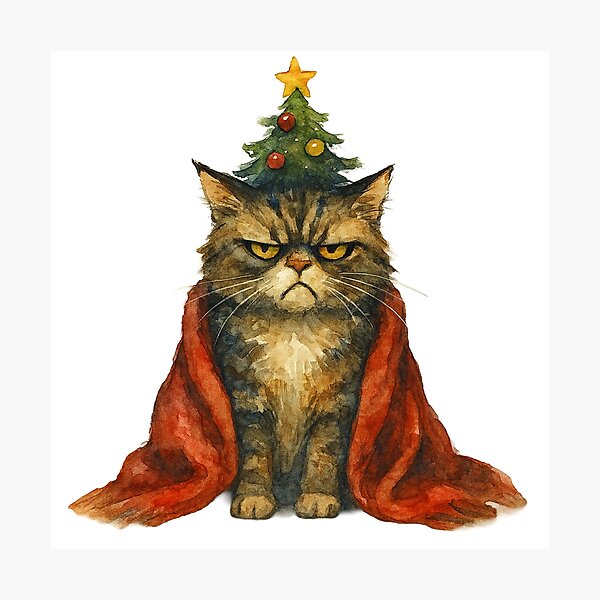 Item preview, Grumpy Cat Christmas designed and sold by AlfeArts.