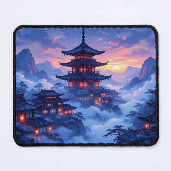 Item preview, Pagoda Dreams – Zen stillness meets cinematic glow in a world of light, mist & tradition designed and sold by FotoworldEdel.