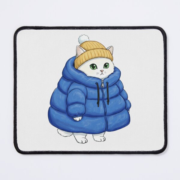 Item preview, Puffer Jacket White Kitten Blue designed and sold by trutut.