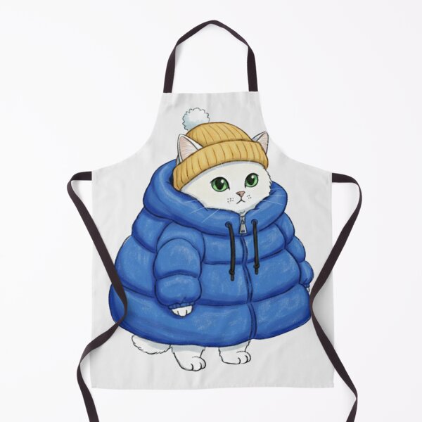 Item preview, Puffer Jacket White Kitten Blue designed and sold by trutut.